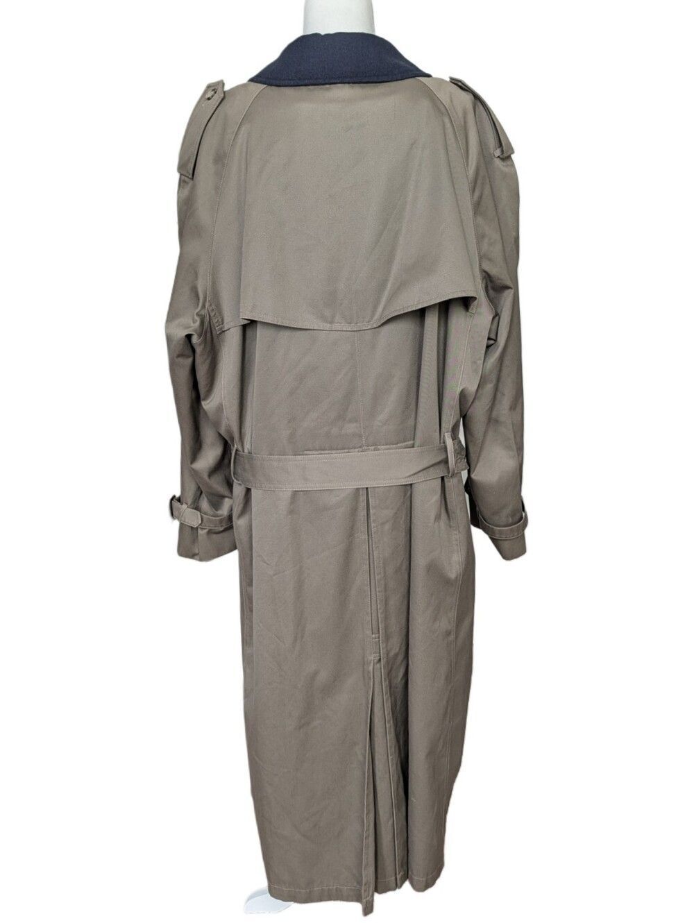 Chaps Ralph Lauren Mens Olive Green Vintage Double Breasted Trench Coat Size 46R - Picture 3 of 16